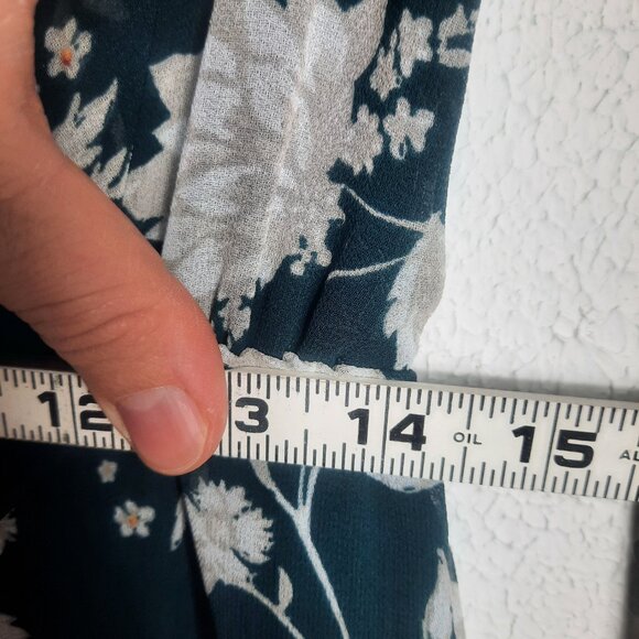 Mini Chiffon Off-Shoulder Torrid Size 00/ Women L Skater Dress Green Floral READ - Picture 3 of 5